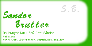 sandor bruller business card