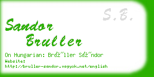 sandor bruller business card